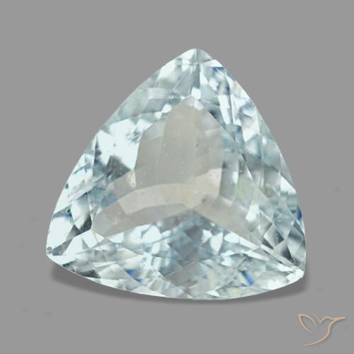 Água-marinha azul natural 3,21ct, trillion, VS
