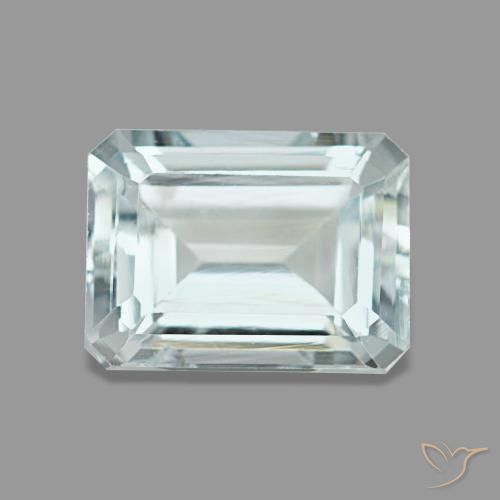 1.67ct azul água-marinha, corte esmeralda, VS