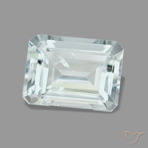 Água-marinha azul natural 1,67ct, corte esmeralda, VS