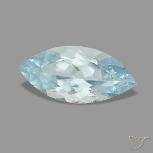 Água-marinha azul natural 0,92ct, marquise, VS