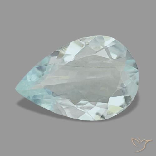 Água-marinha azul natural 1,74ct, formato de pêra, VS