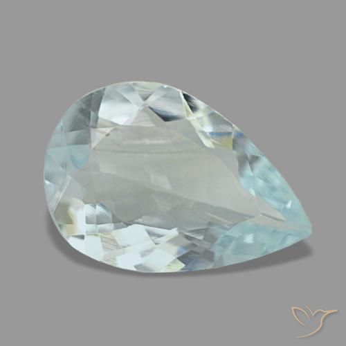 Água-marinha azul natural 1,74ct, formato de pêra, VS