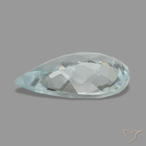 Água-marinha azul natural 1,74ct, formato de pêra, VS