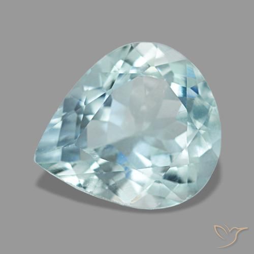 Água-marinha azul natural 1,92ct, formato de pêra, VS