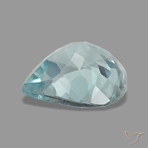 Água-marinha azul natural 1,92ct, formato de pêra, VS