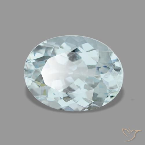 Água-marinha azul natural 1,36ct, corte oval, VS