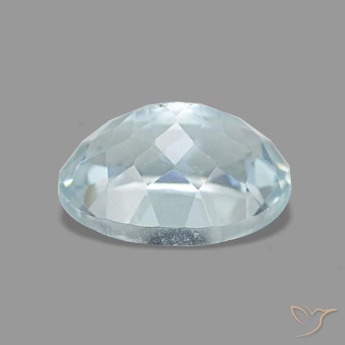 Água-marinha azul natural 1,36ct, corte oval, VS