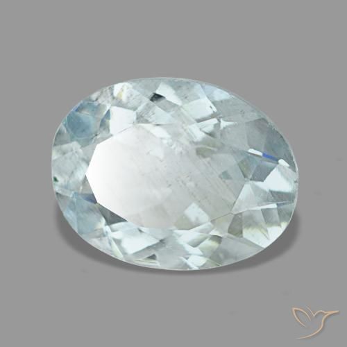Água-marinha azul natural 1,20ct, corte oval, VS-SI