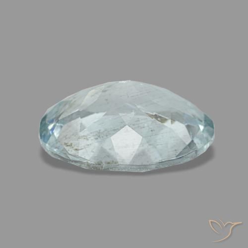 Água-marinha azul natural 1,20ct, corte oval, VS-SI