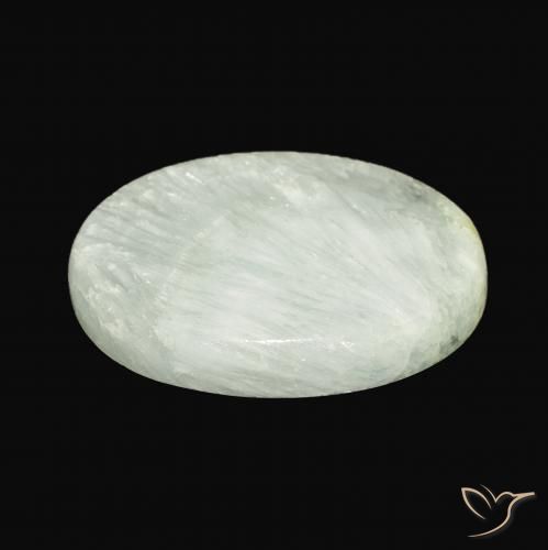 Aragonite Luz verde Natural 54.71ct, oval, Opaco