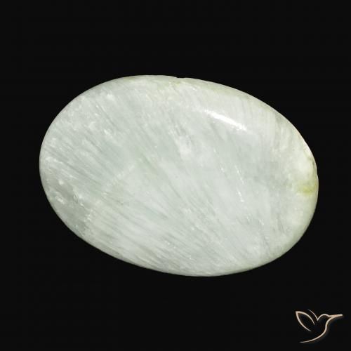 Aragonite Luz verde Natural 48.07ct, oval, Opaco