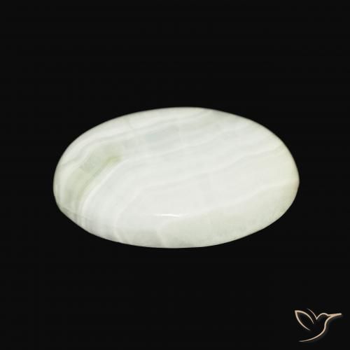 Aragonite Amarelo Pálido Verde Natural 23.44ct, oval, Opaco