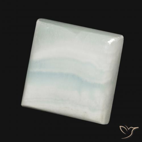 Aragonite branco acinzentado Natural 21.62ct, Quadrado, Opaco