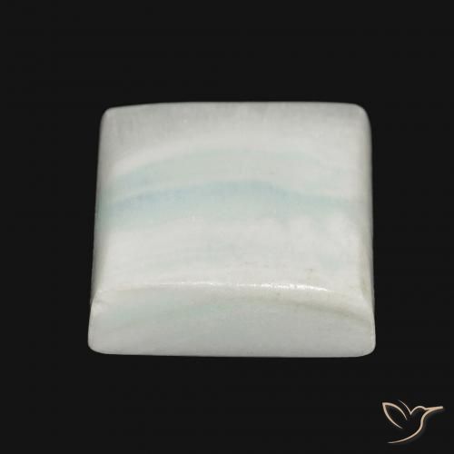 Aragonite branco acinzentado Natural 21.62ct, Quadrado, Opaco