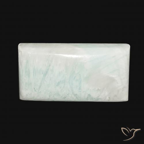 38.98ct Natural branco esverdeado Aragonite, baguete, Opaco