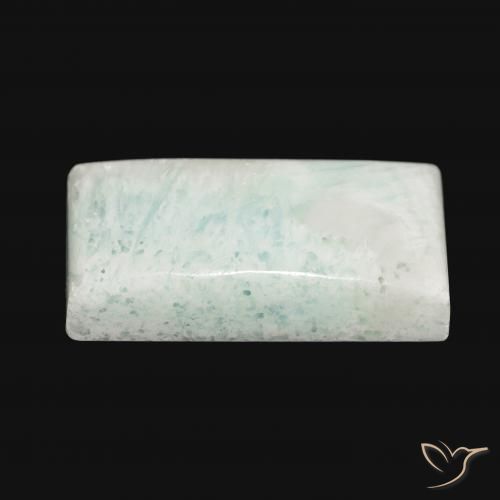 Aragonite branco esverdeado Natural 38.98ct, baguete, Opaco