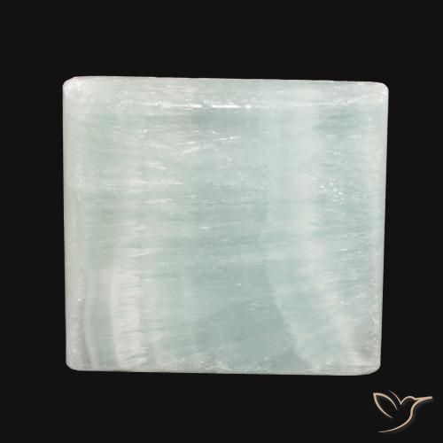 33.26ct Natural branco esverdeado Aragonite, Quadrado, Opaco