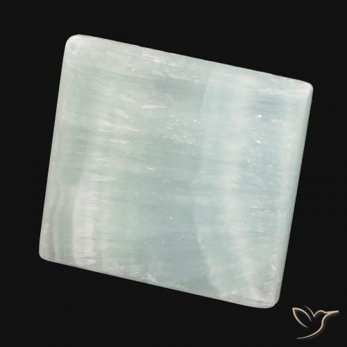 Aragonite branco esverdeado Natural 33.26ct, Quadrado, Opaco