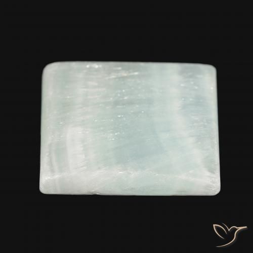 Aragonite branco esverdeado Natural 33.26ct, Quadrado, Opaco