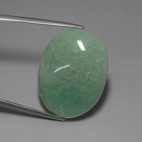Aventurina verde natural 37,18ct, corte oval, opaco