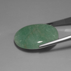 Aventurina verde natural 37,18ct, corte oval, opaco