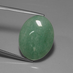 Aventurina verde natural 23,52ct, corte oval, opaco