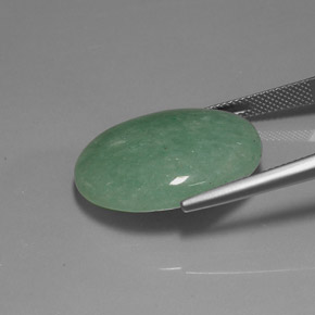 Aventurina verde natural 23,52ct, corte oval, opaco
