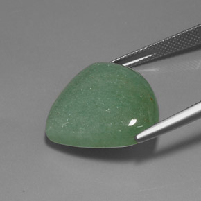 Aventurina verde natural 21,21ct, formato de pêra, opaco