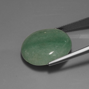Aventurina verde natural 33,76ct, corte oval, opaco