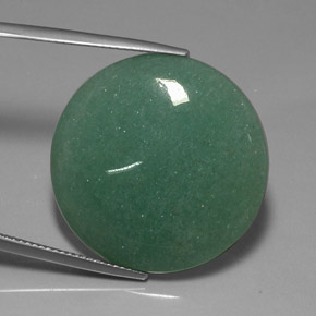 Aventurina verde natural 26,40ct, corte redondo, opaco