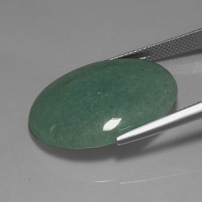 Aventurina verde natural 23,78ct, corte oval, opaco