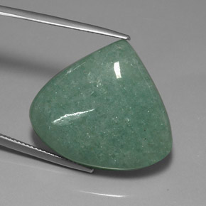 Aventurina verde natural 36,47ct, formato de pêra, opaco