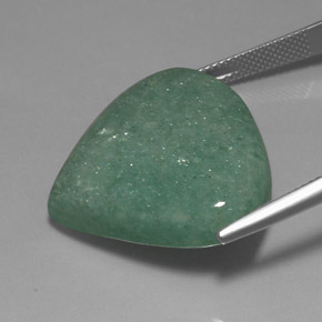 Aventurina verde natural 36,47ct, formato de pêra, opaco