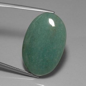 Aventurina verde natural 34,41ct, corte oval, opaco