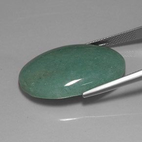Aventurina verde natural 34,41ct, corte oval, opaco