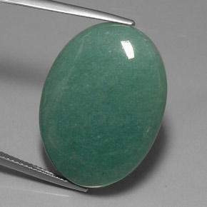 Aventurina verde natural 37,75ct, corte oval, opaco