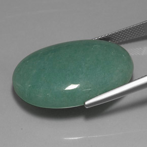 Aventurina verde natural 37,75ct, corte oval, opaco