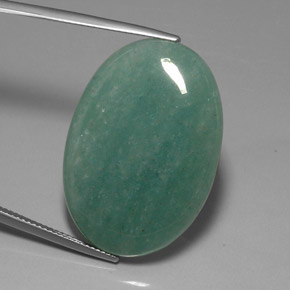Aventurina verde natural 33,55ct, corte oval, opaco
