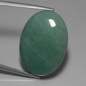 Aventurina verde natural 33,85ct, corte oval, opaco