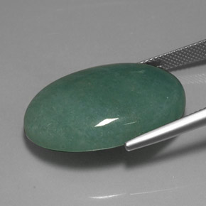 Aventurina verde natural 33,85ct, corte oval, opaco