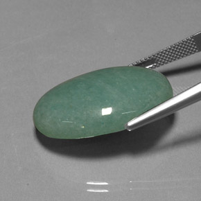 Aventurina verde natural 28,80ct, corte oval, opaco
