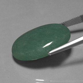 Aventurina verde natural 34,41ct, corte oval, opaco