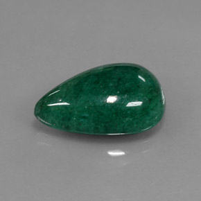 Aventurina verde natural 11,45ct, formato de pêra, translúcido