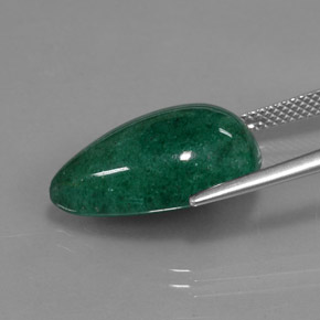 Aventurina verde natural 11,45ct, formato de pêra, translúcido