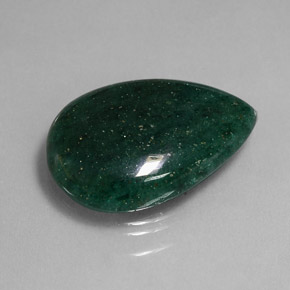 Aventurina verde natural 20,96ct, formato de pêra, translúcido