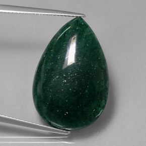 Aventurina verde natural 20,96ct, formato de pêra, translúcido
