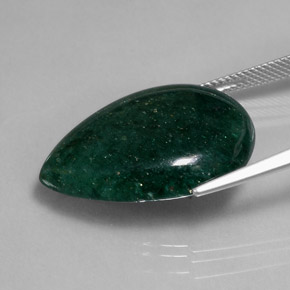Aventurina verde natural 20,96ct, formato de pêra, translúcido