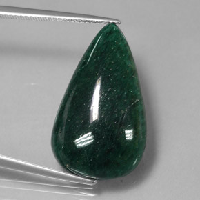 Aventurina verde natural 19,04ct, formato de pêra, translúcido