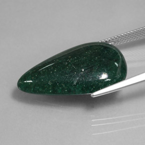 Aventurina verde natural 19,04ct, formato de pêra, translúcido