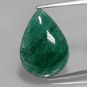 Aventurina verde natural 7,95ct, formato de pêra, translúcido